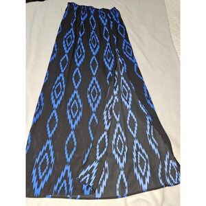 Moa Moa black and blue maxi skirt sz M summer beach casual spring party